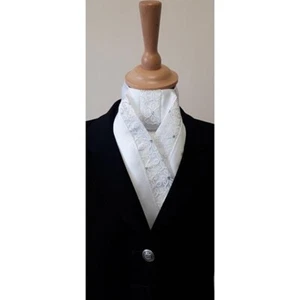 White Ready-Tied Stock 'Lady Samlesbury' Hunting, Showing, Quality *FREE POST* - Picture 1 of 2