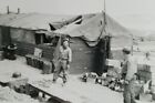 WW2 U.S. Marine Corps Soldiers By Tent PHOTO ~ Military ~ VELOX Photo Paper 