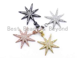 CZ Micro Pave Stern Anhänger/Charm, Zirkonia gepflastert Charm, Halskette Armband - Bild 1 von 4