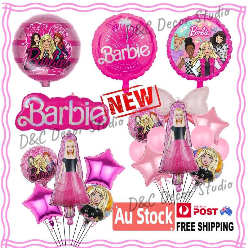 Barbie Foil Balloon Party Decorations Supplies Pink Berry Girls Party Balloons - image 1 of 1