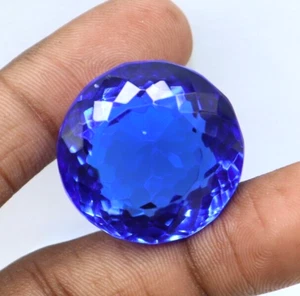 Topacio azul natural 107 quilates corte redondo brasileño raro certificado piedra preciosa suelta - Imagen 1 de 6
