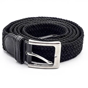 Cinturón Gelante Para Hombre Talla 3XL 58 Pulgadas Tejido Negro Elástico Elástico Cromo Hebilla - Imagen 1 de 2