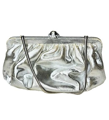 复古 Faye Mell Design 银色晚装包 — 第 1/4 张图片