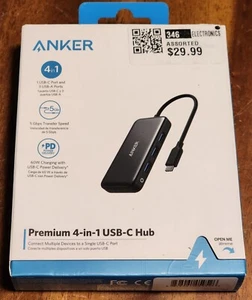 ANKER 4-in-1 Premium USB-C Hub, 5 Gbps Transfer Speed, 60W Charging - SEALED - Picture 1 of 3