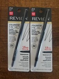 2 Revlon ColorStay Micro Hyper Precise Gel Waterproof Eyeliner Black 214 Makeup - Picture 1 of 2