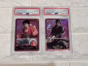 PSA10 ONE PIECE cardLecafig Card Luffy ST01-001 & Zoro OP01-001 Sequential set - Picture 1 of 6