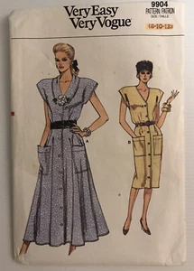 Vogue 9904 Vintage 80s Sewing Pattern Dress Sizes: 8-10-12 - Picture 1 of 7