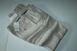Tommy Bahama Pants Beach Linen Stone Khaki Solid Elastic Waist New Medium M - Picture 1 of 7