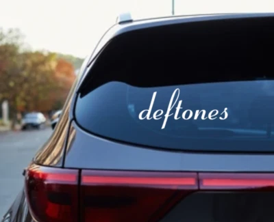 HANDMADE Deftones Car Decal Vinyl Glossy Band Logo Bumper Sticker Cursive Nu Heavy Metal