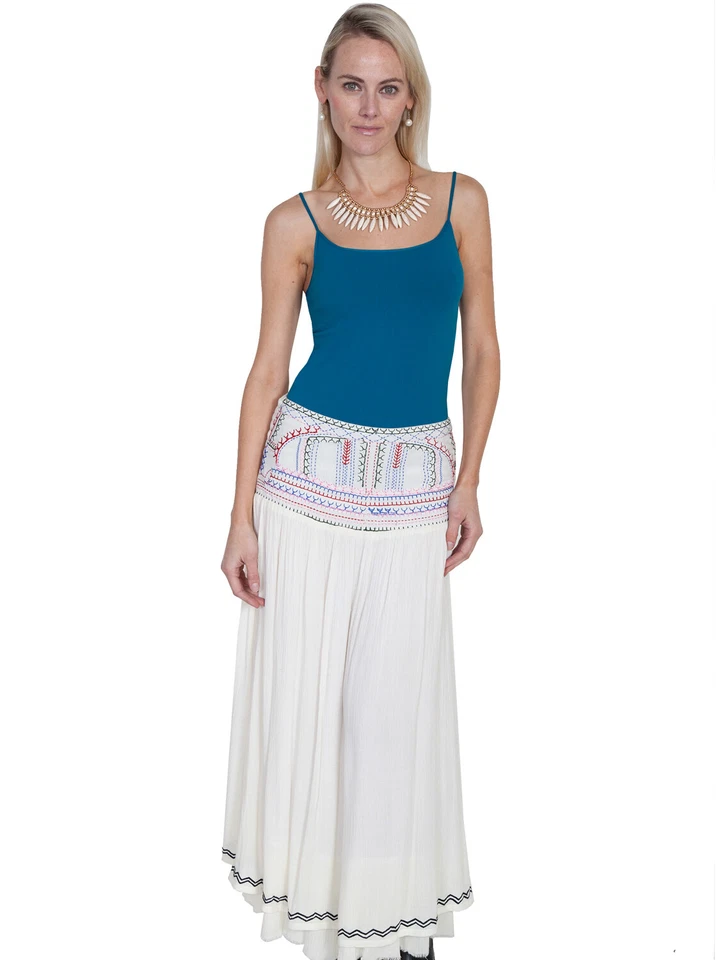 Scully Cantina Womens Natural 100% Viscose Embroidered Long Skirt - Image 1 of 1