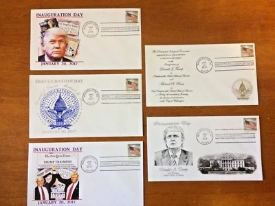 Set of 5 TRUMP 2017 INAUGURATION COVERS  Washington D.C. 1/20/17 Event Cachet  - Image 1 of 4