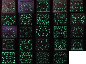 XMAS Glow In The Dark Nail Art Water Transfers Snowmen Reindeers Stars Trees - Picture 1 of 53