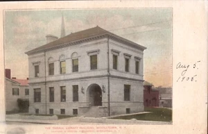 Antique Postcard Middletown NY Thrall Library Building Posted 1905 Undivided - Picture 1 of 2