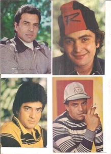 INDIA 4 VINTAGE PICTURE POSTCARD FILM ACTOR DHARMENDRA, RISHI KAPOOR, JITENDRA - Picture 1 of 1
