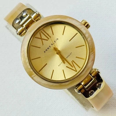Anne Klein 中型 34 毫米女式金色丙烯酸角手链手表 10/9652 — 第 1/4 张图片