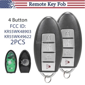 2 Llavero remoto de entrada sin llave para Nissan Máxima Altima Versa Murano KR55WK48903 - Imagen 1 de 8