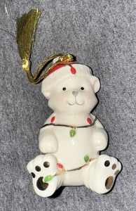 Lenox Orsacchiotto Ornamento Natalizio Decorazione da Collezione Senza Scatola - Foto 1 di 3
