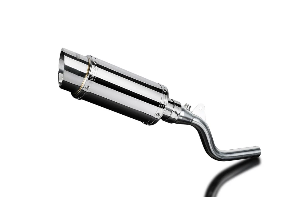 Delkevic 一脚蹬排气带 8 英寸圆形不锈钢消声器适用于 KLX300 — 第 1/4 张图片