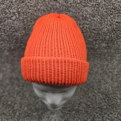 Sombrero Tejido Toque Tobogán Gorro Elastizado Reversible Naranja Cálido Invierno Hecho a Mano M Foto 1 de 4