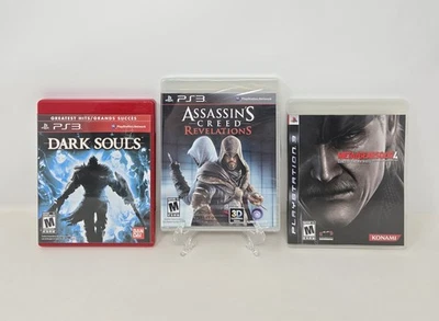 PS3 Lot: Dark Souls & Metal Gear Solid 4 & Assassin's Creed Revelations (NEW) - Image 1 of 4