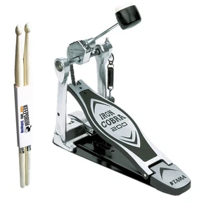 Tama Fußmaschine HP200P Iron Cobra Einzel-Pedal mit keepdrum Drumsticks 1 Paar - Picture 1 of 6