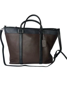 Borsa da lavoro Coach Perry in pelle marrone Metropolitan con manico e tracolla - Foto 1 di 12