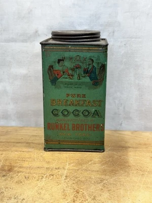 Cocoa Tin Runkel Brothers Antique Green #1468 - Image 1 of 4