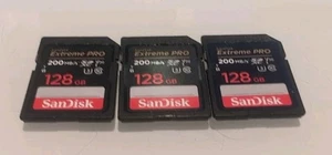 3X SanDisk SD Extreme Pro 128GB 200MB/s SDSDXXD Memory - Picture 1 of 2