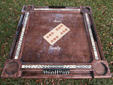 Domino Tables by Art with Beautiful Red Mahogany Finish & Large Domino Inlay