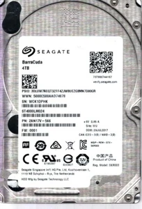 ST4000LM024 P/N: 2AN17V-566 F/W: 0001 S/N: WCK1 WU 4TB JUL 2017 CHINA SEAGATE - Afbeelding 1 van 2