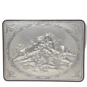 Castellani Italy 925 Sterling Silver Cherub on Clouds Floral Wall Plaque Art - Picture 1 of 12