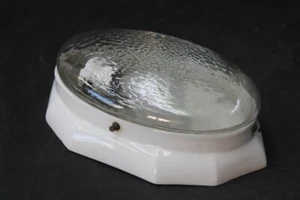 Old Lamp Glass Porcelain Bauhaus Oval around 1925 Vintage Wall Lamp - Picture 1 of 19