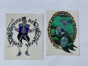 Posten 2 Vintage Grateful Dead Jerry Garcia Fensteraufkleber Uncle Sam/Mann Fahrrad - Bild 1 von 6