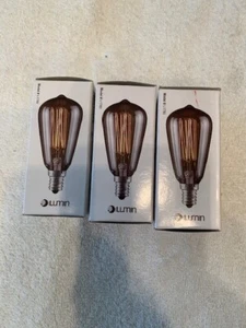3 Bulbs Candelabra base ST12 bulb 25w Amber Nostalgia 2000 hour Beautiful Offers - Picture 1 of 5