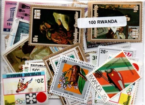Lot 100 timbres du Rwanda - Picture 1 of 1