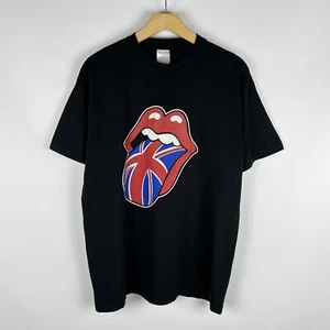 Vintage The Rolling Stones Rock Band T Shirt Mens Black UK Tour Size L - Picture 1 of 4