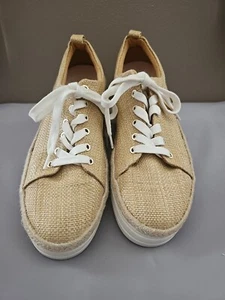Jack Rogers Rattan Platform Sneakers Mia Natural Sz 8.5 - Picture 1 of 8