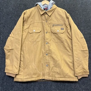 🔥🔥Dickies Mens Cotton Canvas Full Zip Work Jacket Coat Tan Hooded XL 50-52 - Picture 1 of 14