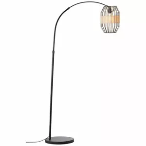 Brilliant | Slope Bogenstandleuchte 1,5m schwarz/natur | 1x A60, E27, 52W, geeig - Bild 1 von 6