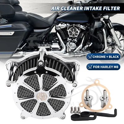 Filtro de admisión de filtro de aire cromado RSD para Harley Electra Road Glide Street Bob Foto 1 de 4