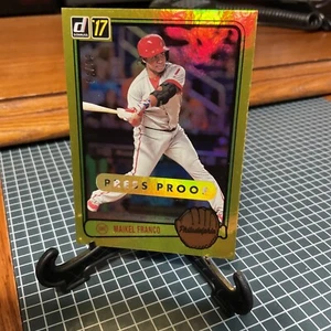 2017 Panini Donruss Retro 1983 Gold Press Proof /99 Maikel Franco #RV-25 - Picture 1 of 11