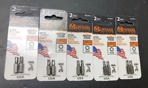 5 Packages of 2 (10) - Montana TORX T-25 Insert Bit Driver 1" - Part # MB-65044 - Picture 1 of 3