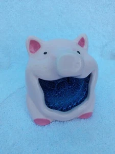 Boston Warehouse Pink Pig Dish Scrubbie Holder - Picture 1 of 5