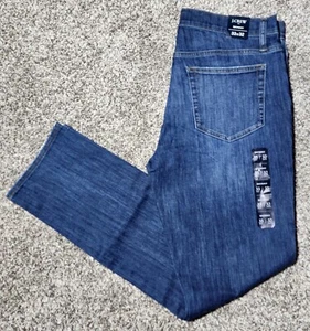 ¡NUEVO CON ETIQUETAS! J. Pantalones de mezclilla CREW ajustados firma flexibles azul marino índigo lavado-33 x 32-$89,50 - Imagen 1 de 6