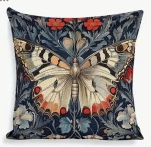 William Morris Abstract Floral Butterfly Double Throw Pillow Cover Home Decor - Picture 1 of 4