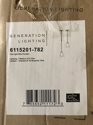 Pingente Generation Lighting Kerrville 1 luz herança bronze 6115201-782 - Imagem 1 de 4