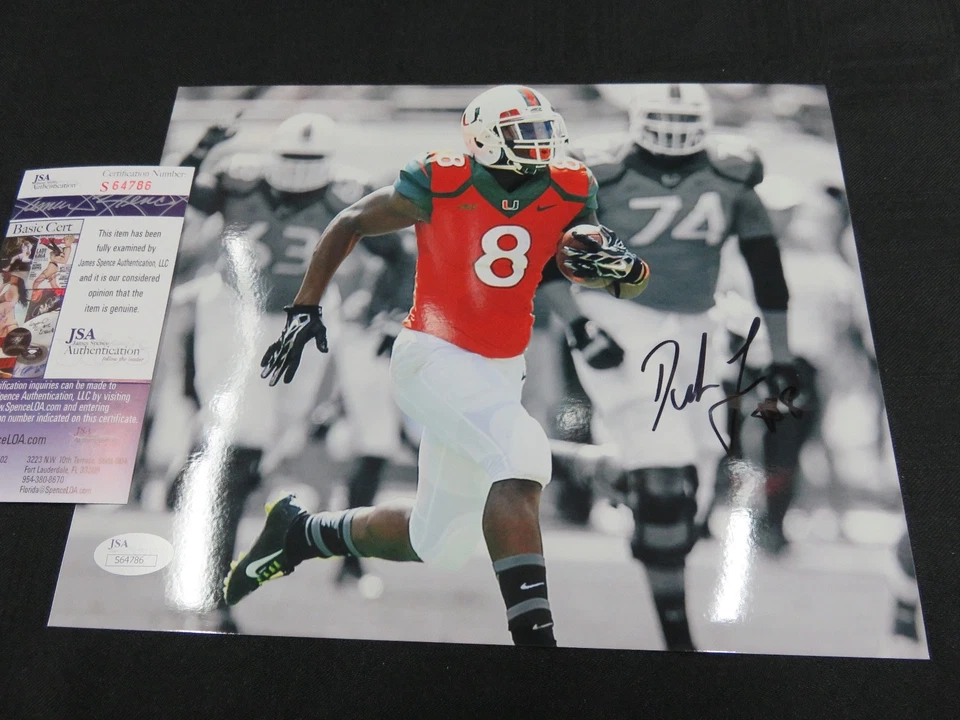 RANDY "DUKE" JOHNSON MIAMI HURRICANES SIGNED 8X10 PHOTO W/JSA COA S64786 BROWNS - Image 1 of 1