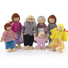 Wooden Furniture Dolls House Family Miniature 7 People Doll Toy For Kid Child Us