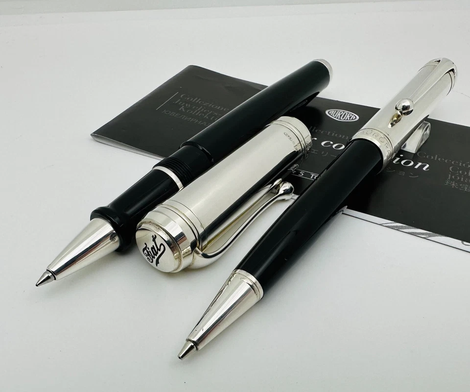 Aurora Talentum Black Silver Special Edition FIAT Rollerball Pen & Pencil - Set - Image 1 of 4