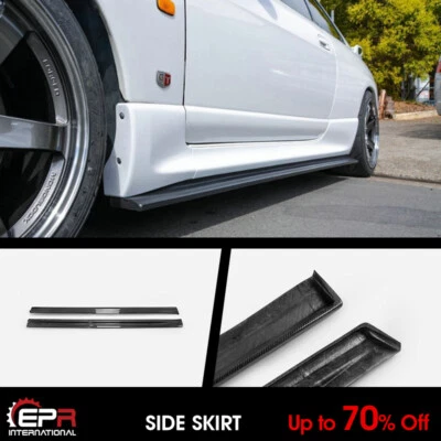 EPA Style Carbon Fiber For Nissan Skyline R33 GTR Side Skirt extension Kit - Image 1 of 4